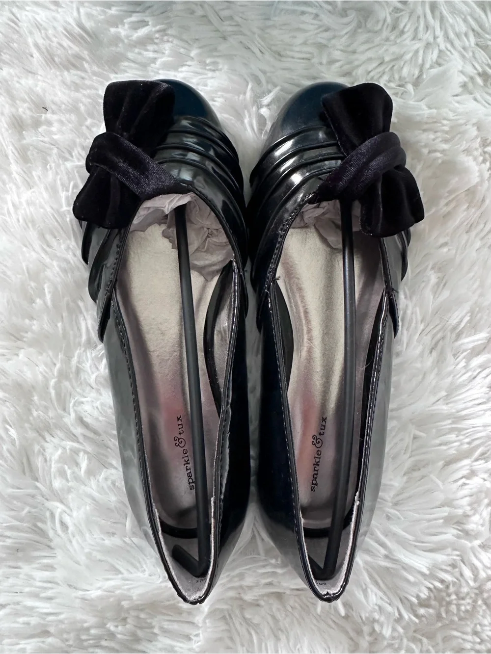 NEW Black Bow-Accent Girls Ballet Flats size 3
